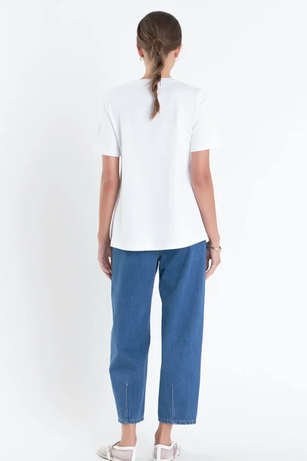 ENGLISH FACTORY Tops*- Flared T-Shirt WHITE