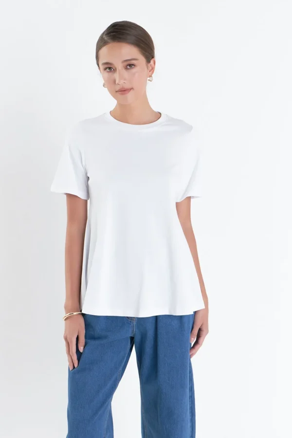 ENGLISH FACTORY Tops*- Flared T-Shirt WHITE