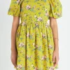 ENGLISH FACTORY Floral Dresses | Tops*- Floral Back Cutout Mini Dress CELERY