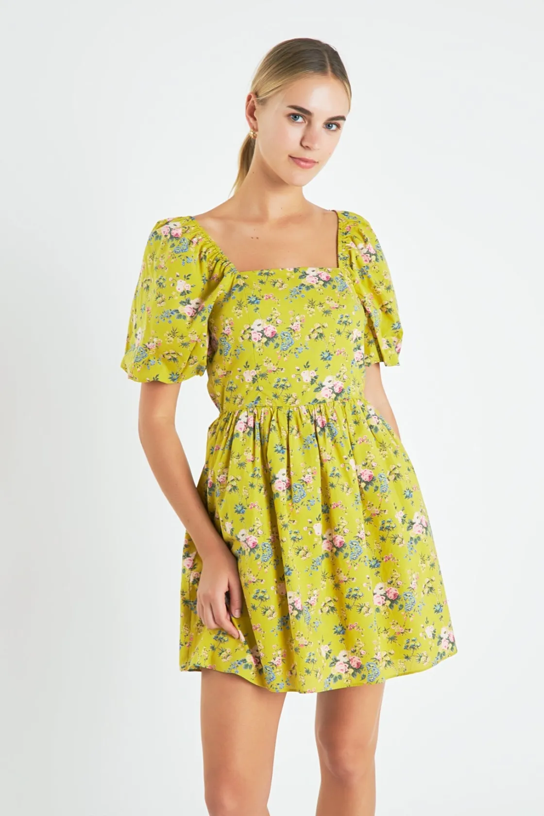 english_factory__floral_b_3.webp ENGLISH FACTORY Floral Dresses | Tops*- Floral Back Cutout Mini Dress CELERY