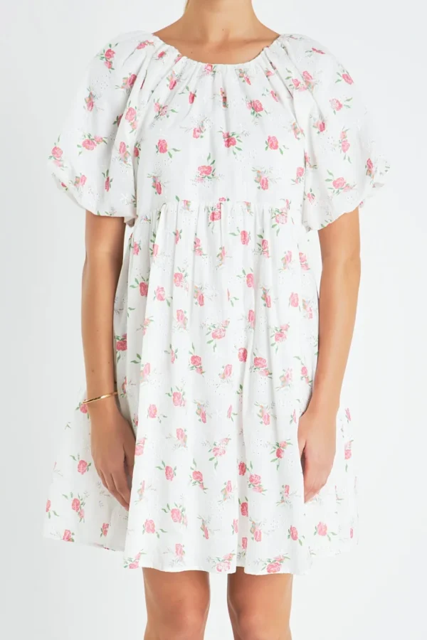 ENGLISH FACTORY White Dresses | Tops*- Floral Cotton Embroidered Dress WHITEMULTI