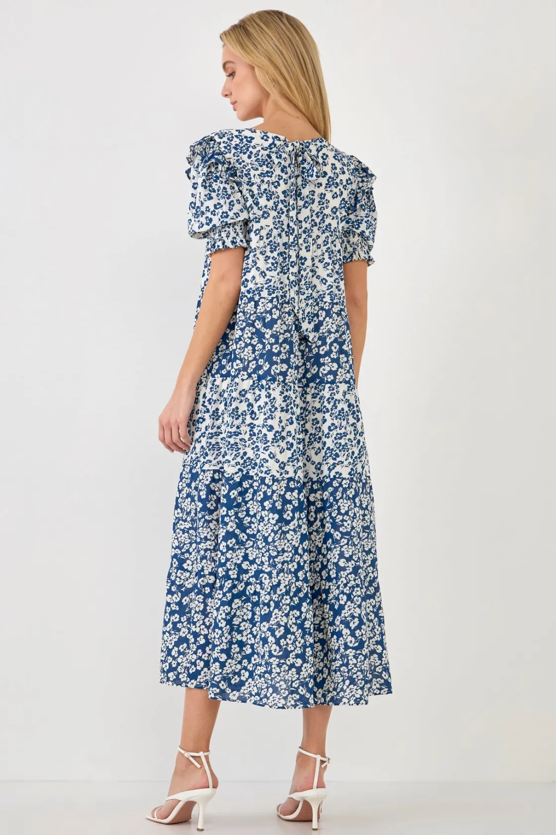 english_factory__floral_c_2-4.webp ENGLISH FACTORY White Dresses | Puff Sleeve*- Floral Color Block Midi Dress WHITE