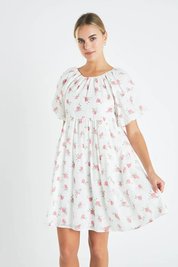 ENGLISH FACTORY White Dresses | Tops*- Floral Cotton Embroidered Dress WHITEMULTI