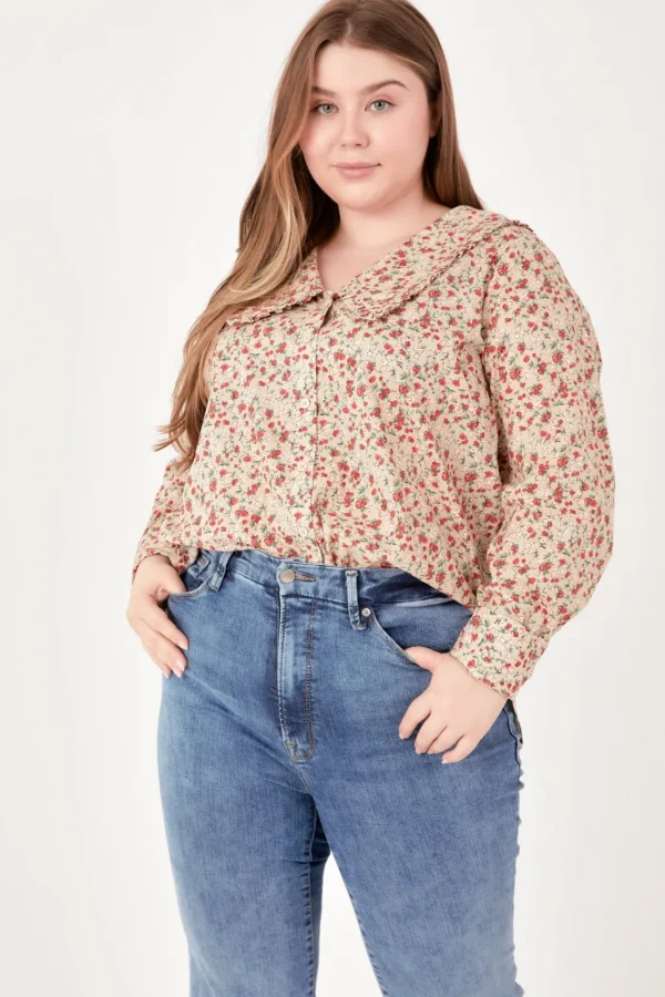 ENGLISH FACTORY Shirts & Blouses | Tops*- Floral Collar Detail Shirt