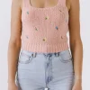 ENGLISH FACTORY Sweaters & Knits | Tops*- Floral Embroidered Knit Top