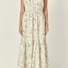ENGLISH FACTORY Floral Dresses | Tops*- Floral Embroidery One Shoulder Maxi Dress GREENMULTI