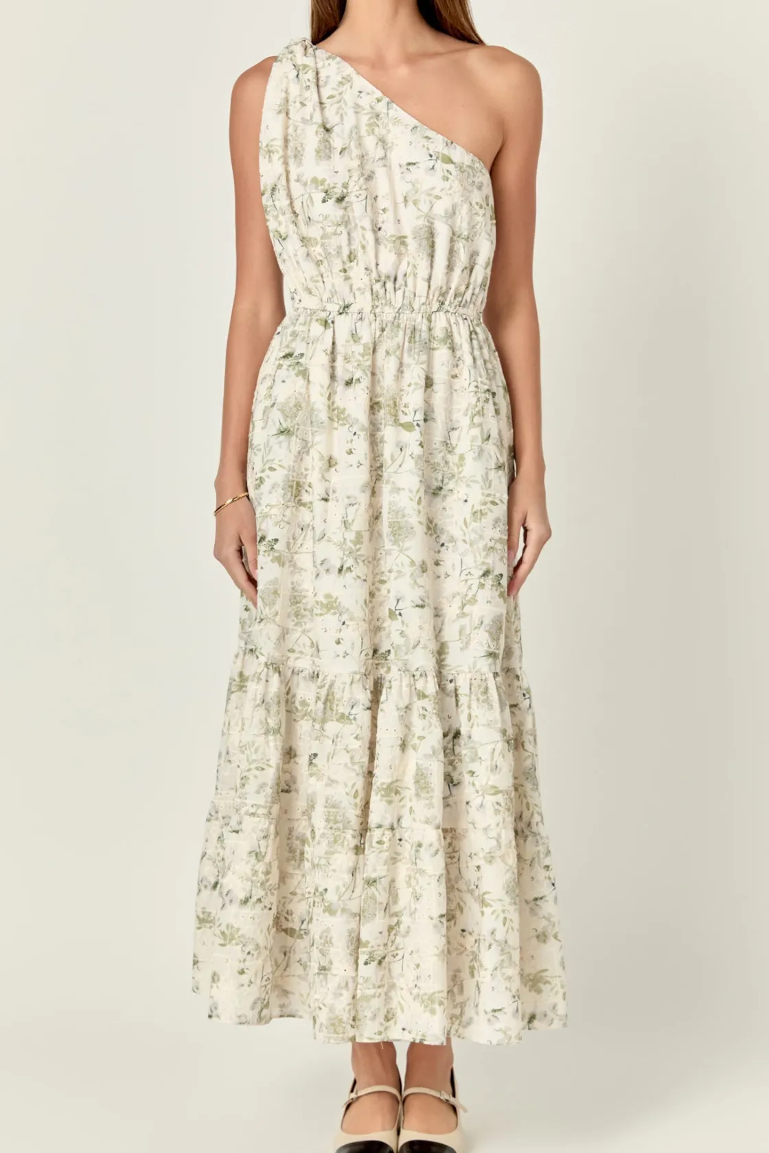 english_factory__floral_e_0-3.webp ENGLISH FACTORY Floral Dresses | Tops*- Floral Embroidery One Shoulder Maxi Dress GREENMULTI