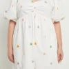 ENGLISH FACTORY White Dresses | Tops*- Floral Embroidery Babydoll Dress WHITE