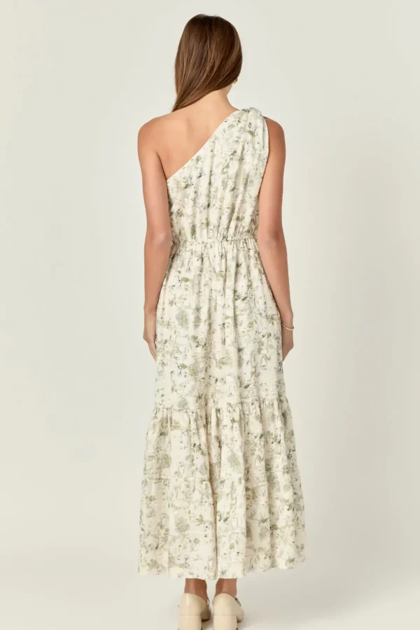 ENGLISH FACTORY Floral Dresses | Tops*- Floral Embroidery One Shoulder Maxi Dress GREENMULTI
