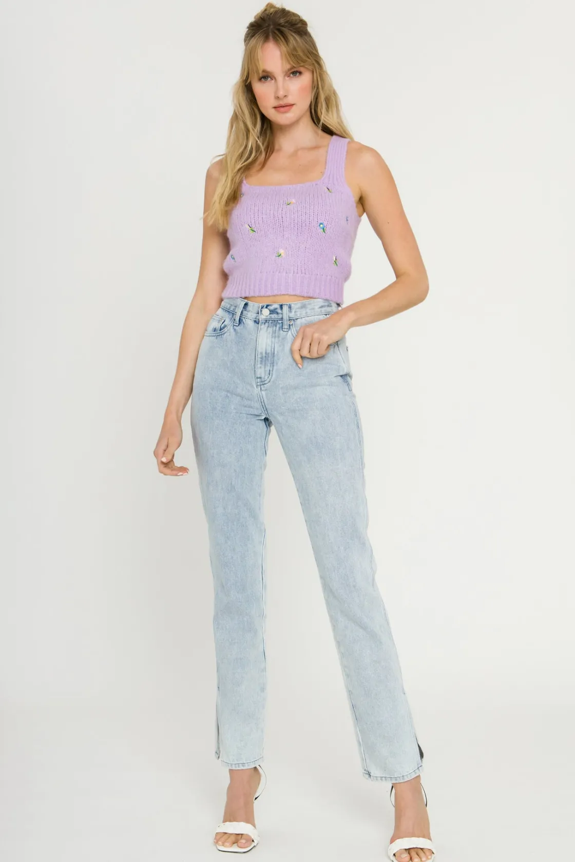 english_factory__floral_e_4.webp ENGLISH FACTORY Sweaters & Knits | Tops*- Floral Embroidered Knit Top