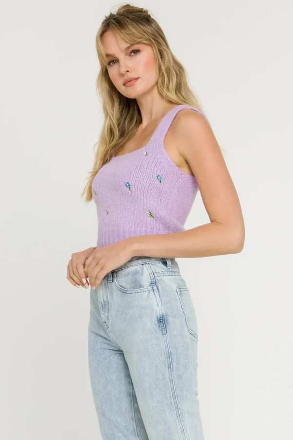 ENGLISH FACTORY Sweaters & Knits | Tops*- Floral Embroidered Knit Top
