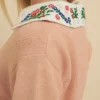 ENGLISH FACTORY Sweaters & Knits*- Floral Handmade Embroidery V-Neck Sweater DUSTYPINK