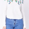 ENGLISH FACTORY Sweaters & Knits*- Floral Handmade Embroidery Sweater CREAM