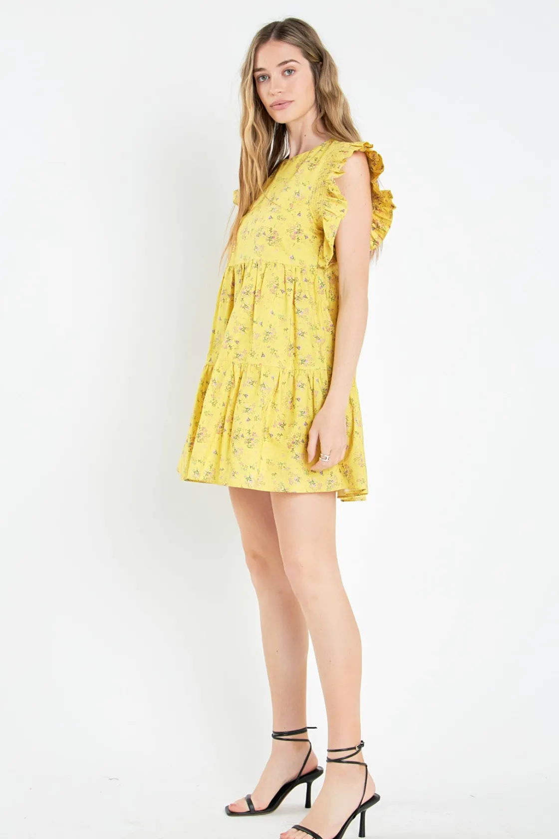english_factory__floral_m_1.webp ENGLISH FACTORY Tops*- Floral Mini Dress with Smocking detail YELLOW