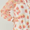 ENGLISH FACTORY Tops*- Floral Organza Buttoned Mini Dress