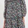 ENGLISH FACTORY Floral Dresses*- Floral Print Pintuck Mini Dress NAVYMULTI