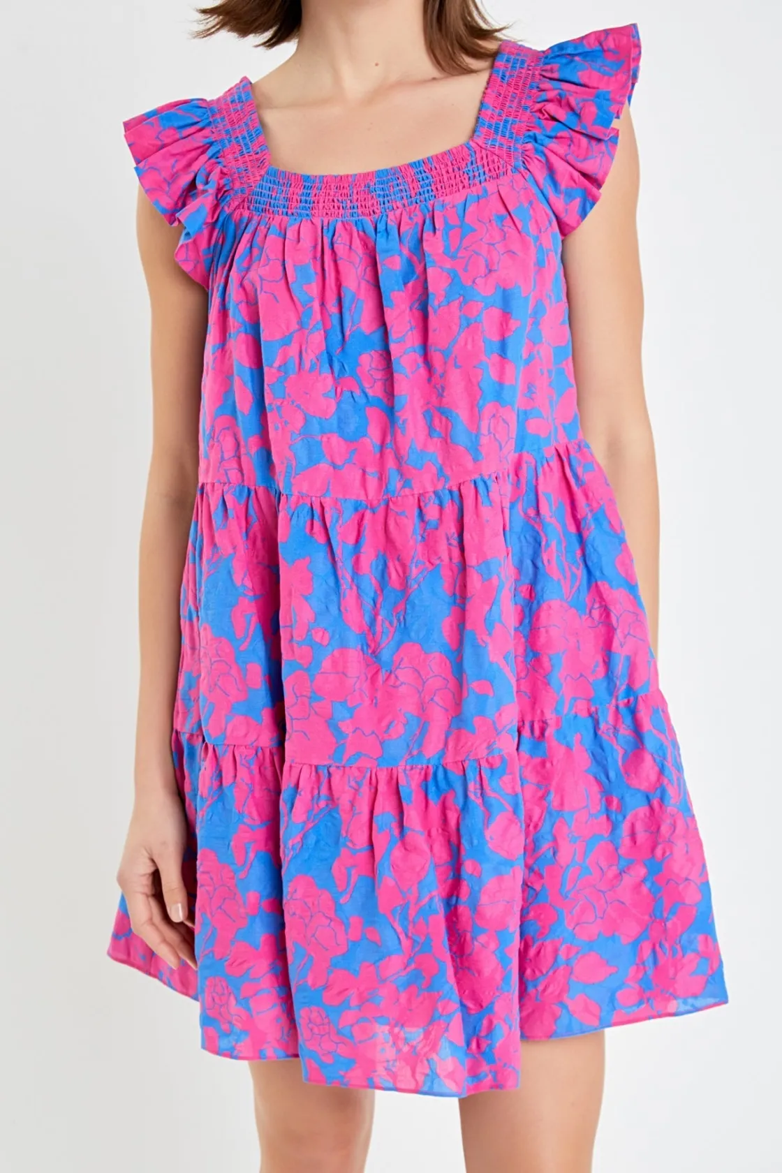 english_factory__floral_p_0-23.webp ENGLISH FACTORY Floral Dresses | Tops*- Floral Print Sleeveless Mini Dress BLUE/FUCHSIA