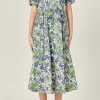 ENGLISH FACTORY Floral Dresses | Tops*- Floral Printed Midi Dress OLIVEMULTI