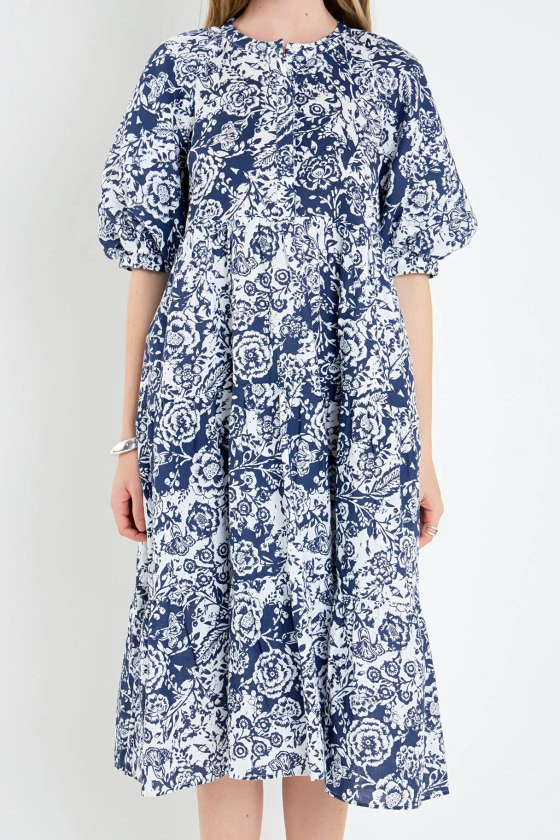 english_factory__floral_p_0-29.webp ENGLISH FACTORY Puff Sleeve | Floral Dresses*- Floral Print Midi Dress MULTI