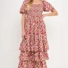 ENGLISH FACTORY Print Takeaway | Floral Dresses*- Floral Print Maxi Dress TAUPE