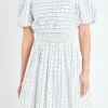 ENGLISH FACTORY White Dresses | Tops*- Floral Print Cotton Mini Dress WHITE/NAVY