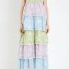 ENGLISH FACTORY Tops*- Floral Print Maxi Tiered Dress MULTI