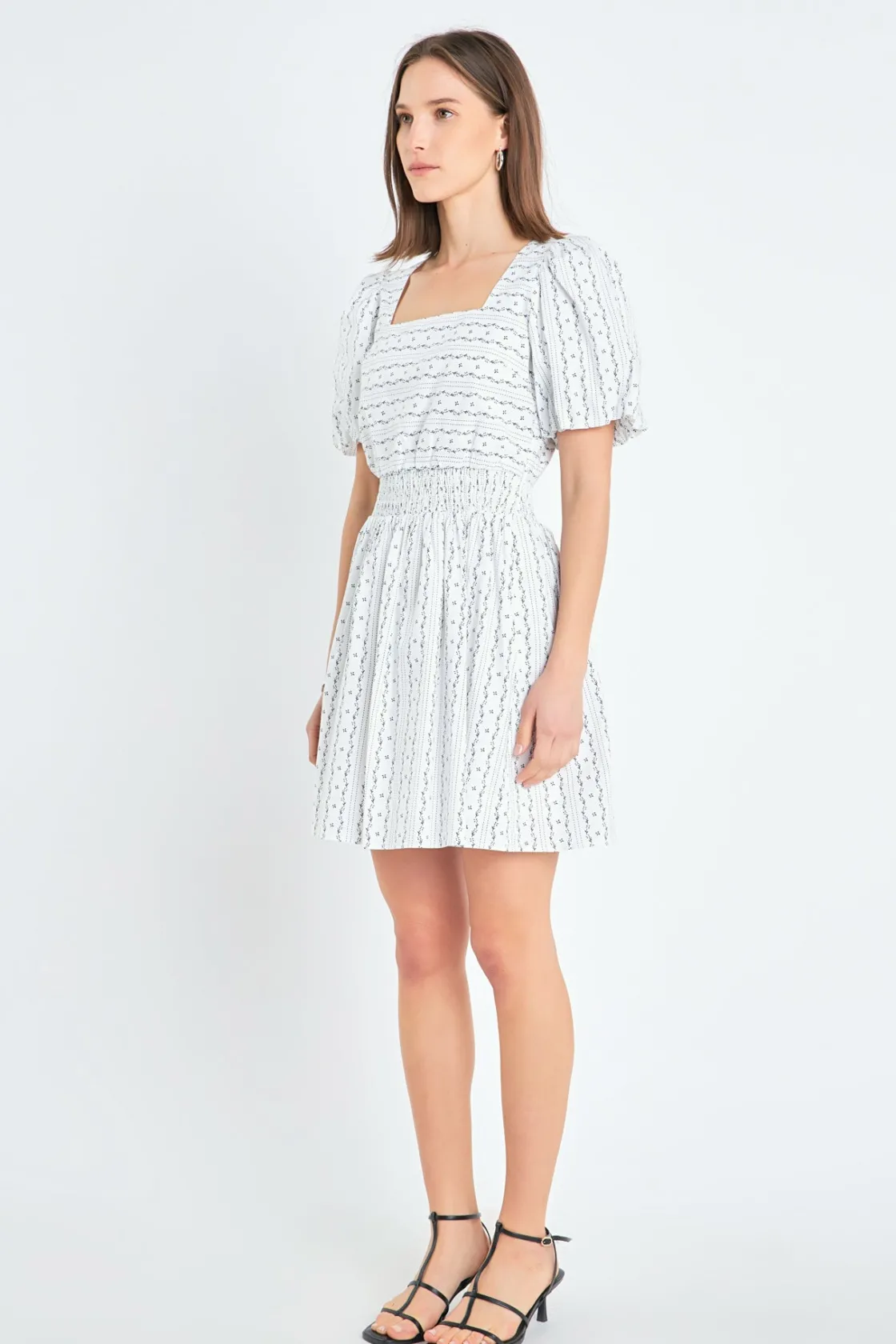 english_factory__floral_p_1-32.webp ENGLISH FACTORY White Dresses | Tops*- Floral Print Cotton Mini Dress WHITE/NAVY