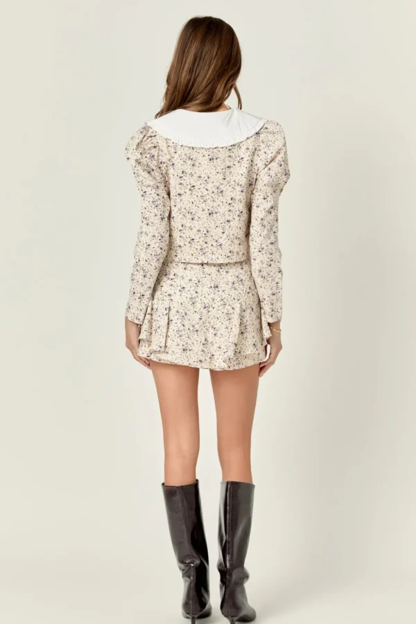 ENGLISH FACTORY Matching Sets | Tops*- Floral Print Puff Long Sleeve Top IVORYMULTI