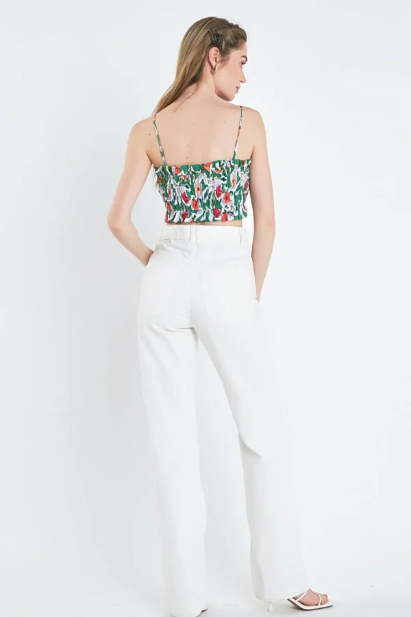 ENGLISH FACTORY Matching Sets | Tops*- Floral Print Cropped Top MULTI