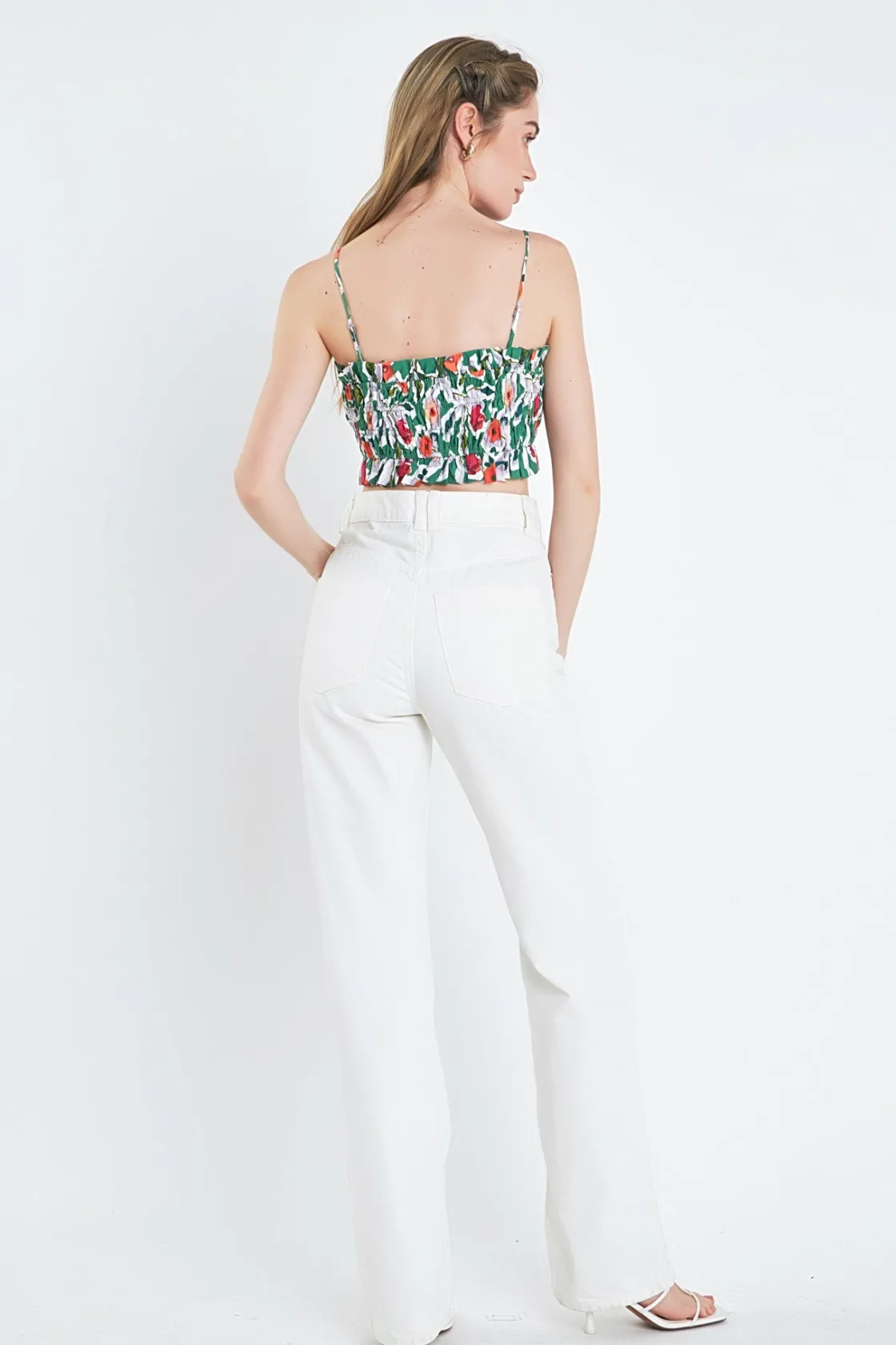 english_factory__floral_p_2-15.webp ENGLISH FACTORY Matching Sets | Tops*- Floral Print Cropped Top MULTI