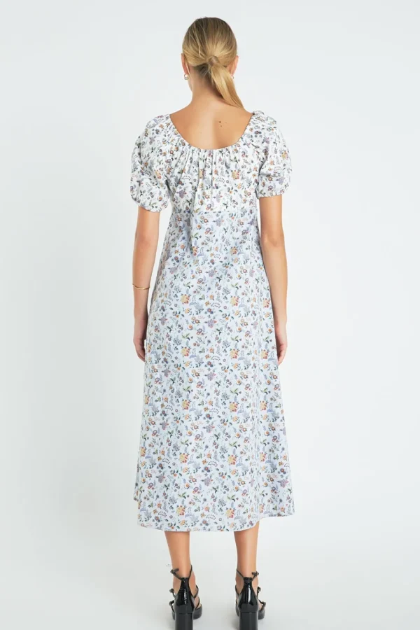 ENGLISH FACTORY Floral Dresses*- Floral Print Puff Sleeve Maxi Dress MULTI