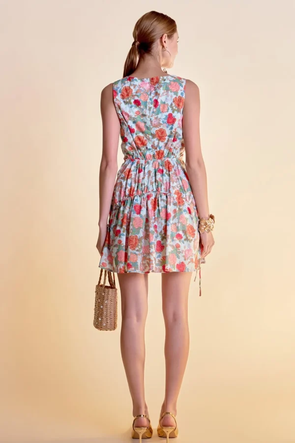 ENGLISH FACTORY Floral Dresses*- Floral Print Cut Out Mini Dress MULTI