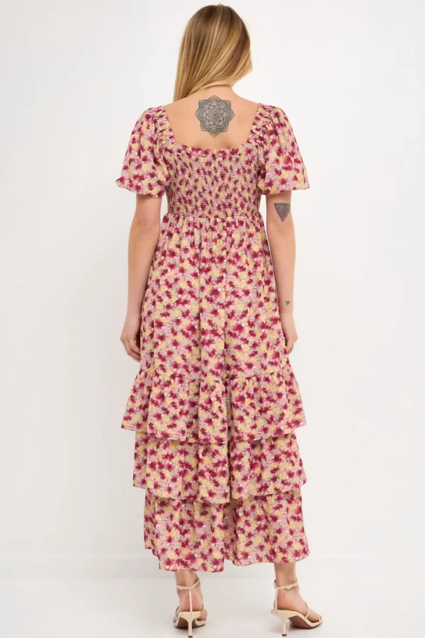 ENGLISH FACTORY Print Takeaway | Floral Dresses*- Floral Print Maxi Dress TAUPE