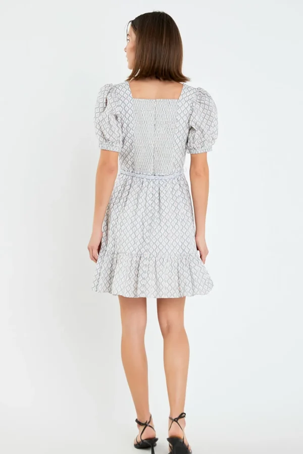 ENGLISH FACTORY Tops*- Floral Print Dress with Combo Braided Belt MULTI