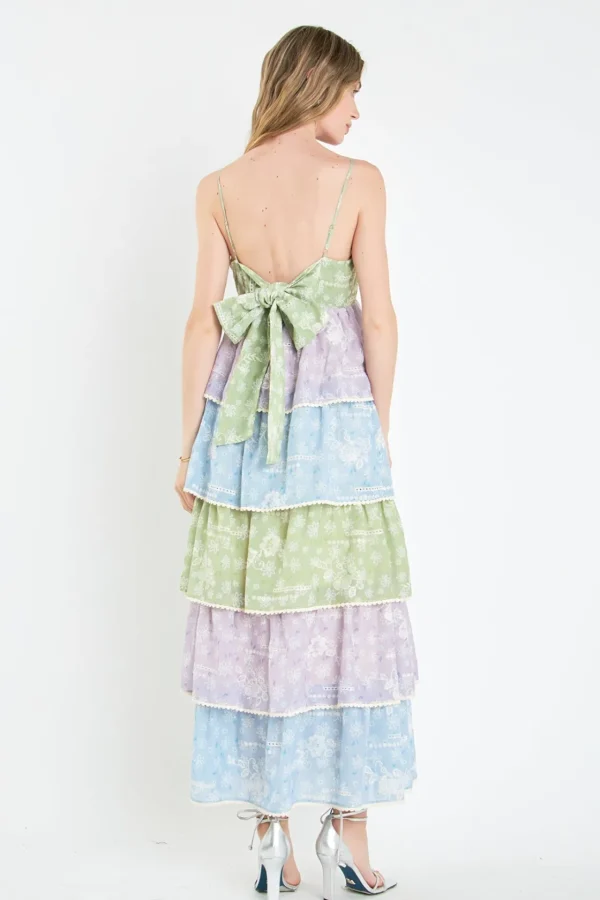 ENGLISH FACTORY Tops*- Floral Print Maxi Tiered Dress MULTI