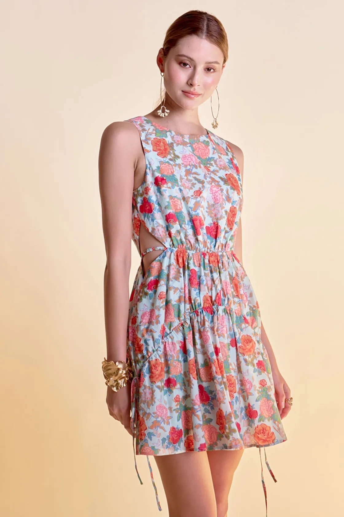 english_factory__floral_p_3-25.webp ENGLISH FACTORY Floral Dresses*- Floral Print Cut Out Mini Dress MULTI