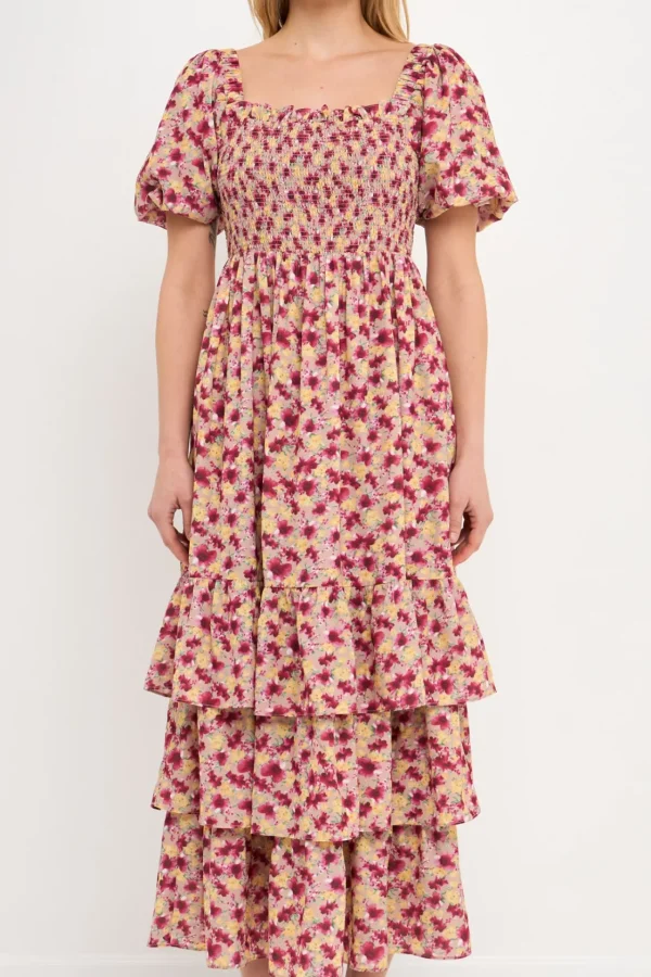 ENGLISH FACTORY Print Takeaway | Floral Dresses*- Floral Print Maxi Dress TAUPE