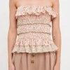 ENGLISH FACTORY Tops*- Floral Smocked Sleeveless Top MULTI