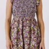 ENGLISH FACTORY Floral Dresses | Tops*- Floral Smocked Sleeveless Midi Dress PURPLEMULTI