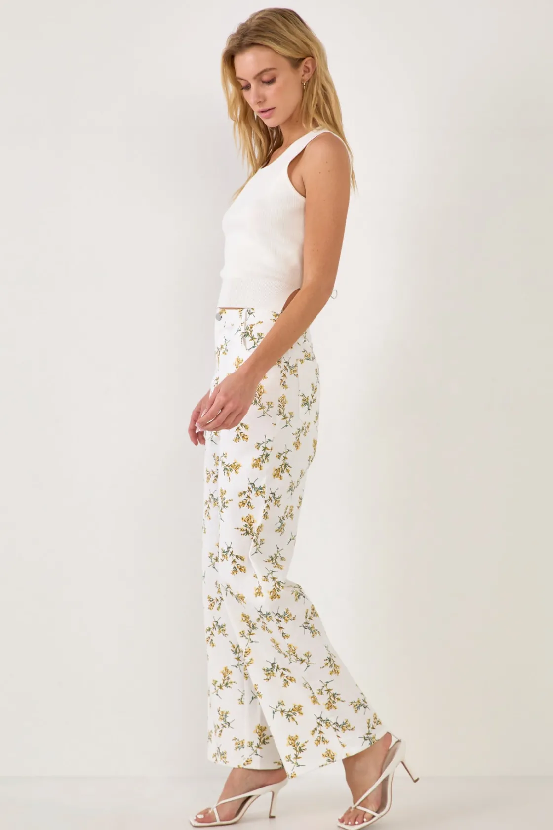 english_factory__floral_s_1-4.webp ENGLISH FACTORY Pants*- Floral Straight Leg Pants WHITEMULTI