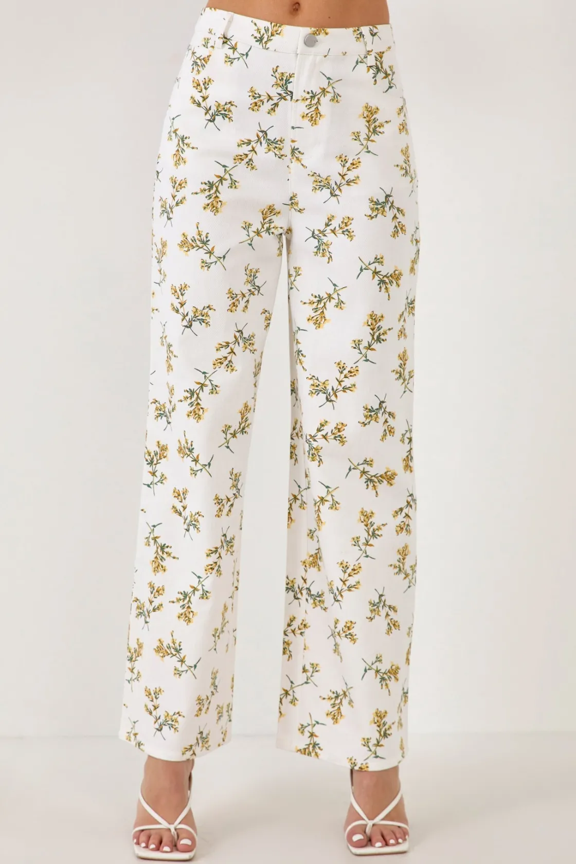 english_factory__floral_s_4-1.webp ENGLISH FACTORY Pants*- Floral Straight Leg Pants WHITEMULTI