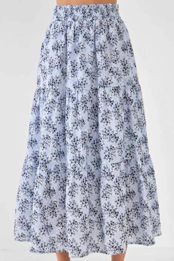 ENGLISH FACTORY Matching Sets | Skirts*- Floral Tiered Maxi Skirt BLUEMULTI