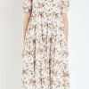 ENGLISH FACTORY White Dresses | Floral Dresses*- Floral Tiered Midi Dress WHITE