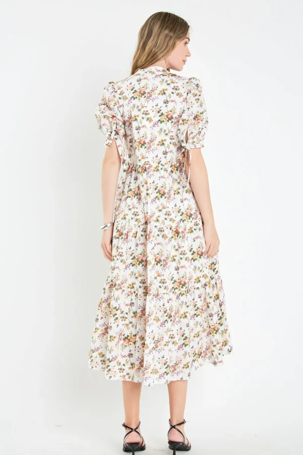 ENGLISH FACTORY White Dresses | Floral Dresses*- Floral Tiered Midi Dress WHITE