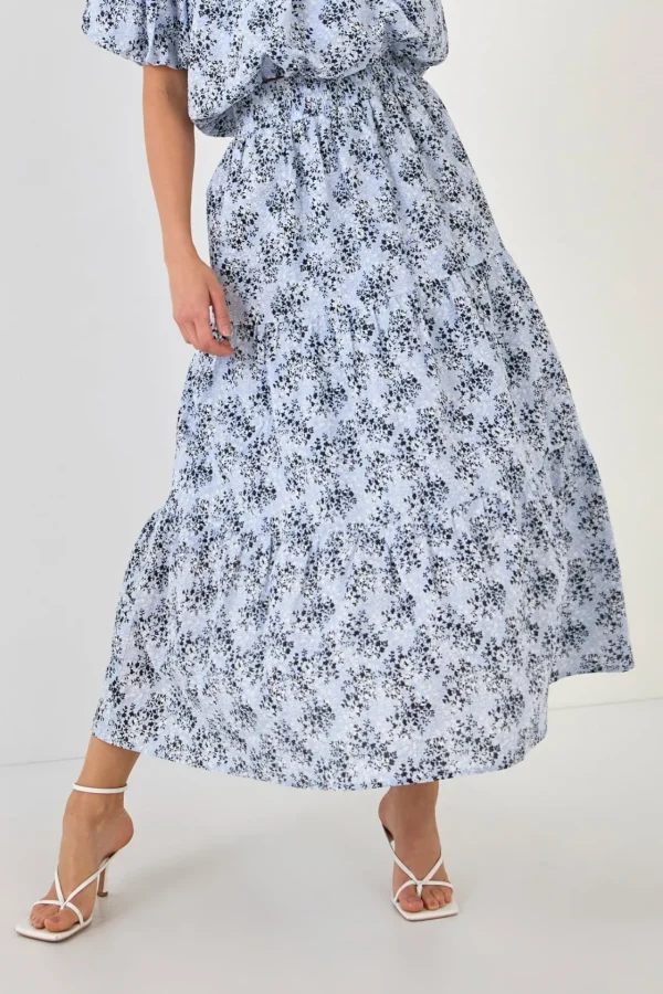 ENGLISH FACTORY Matching Sets | Skirts*- Floral Tiered Maxi Skirt BLUEMULTI