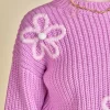 ENGLISH FACTORY Sweaters & Knits | Tops*- Flower Embroidery Knit Top PINK