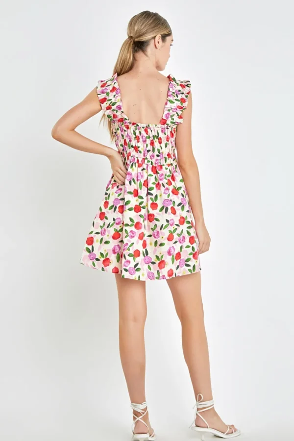 ENGLISH FACTORY Floral Dresses*- Flower Ruffled Mini Dress CREAMMULTI