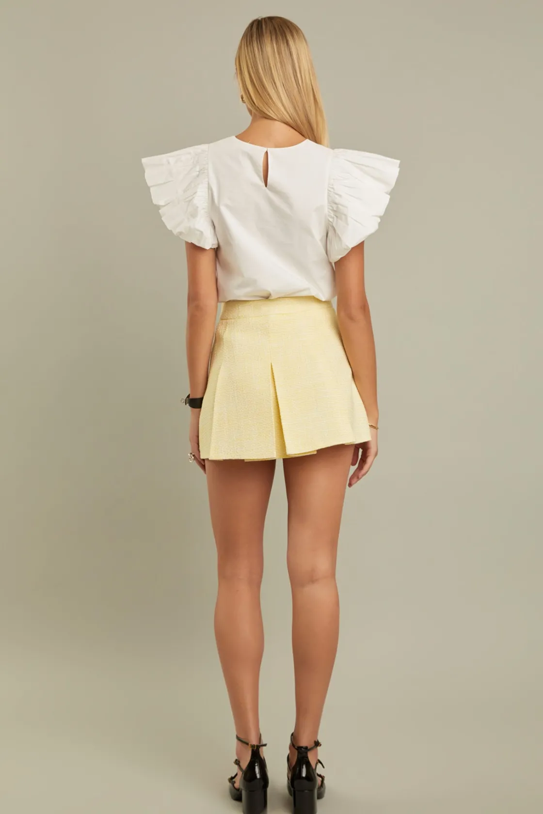 english_factory__folded_r_2.webp ENGLISH FACTORY Tops*- Folded Ruffle Sleeve Top WHITE