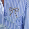 ENGLISH FACTORY Tops*- Francine Rhinestone Bow Shirt POWDERBLUE