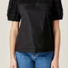 ENGLISH FACTORY Tops*- Front Cut-out Smocked Top